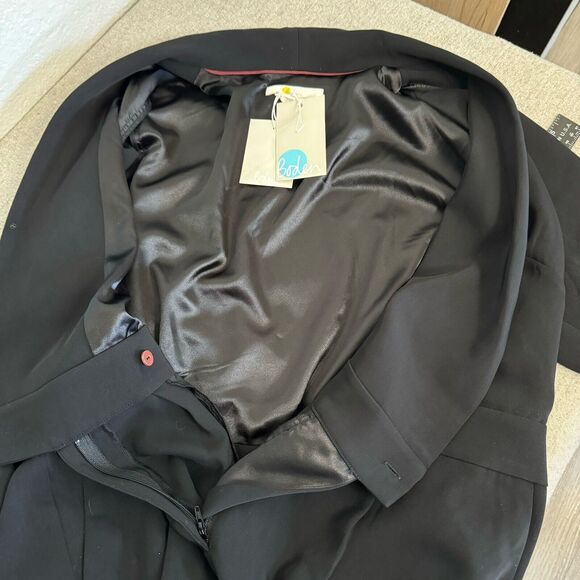 Boden Jumpsuit Women 10 Black Ottoline Wrap One Piece Suit Pockets Office Work - Picture 11 of 12